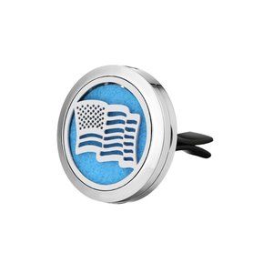 American Flag Essential Oil Car Diffuser w. Silicone Cover on Clip NEW